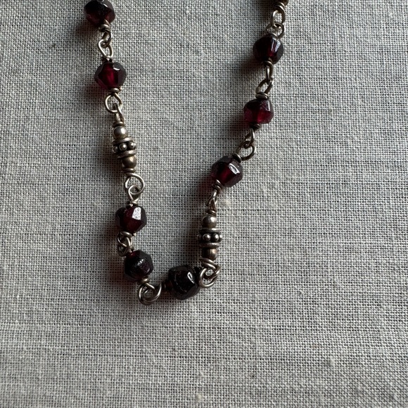 Silpada Deep Red and Silver Beaded Necklace - Picture 2 of 3